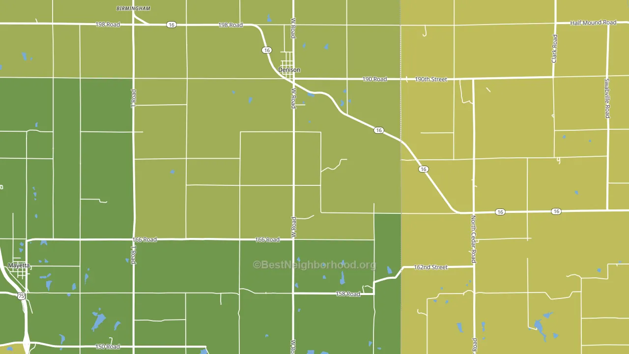 Denison, KS block-group voter-turnout map