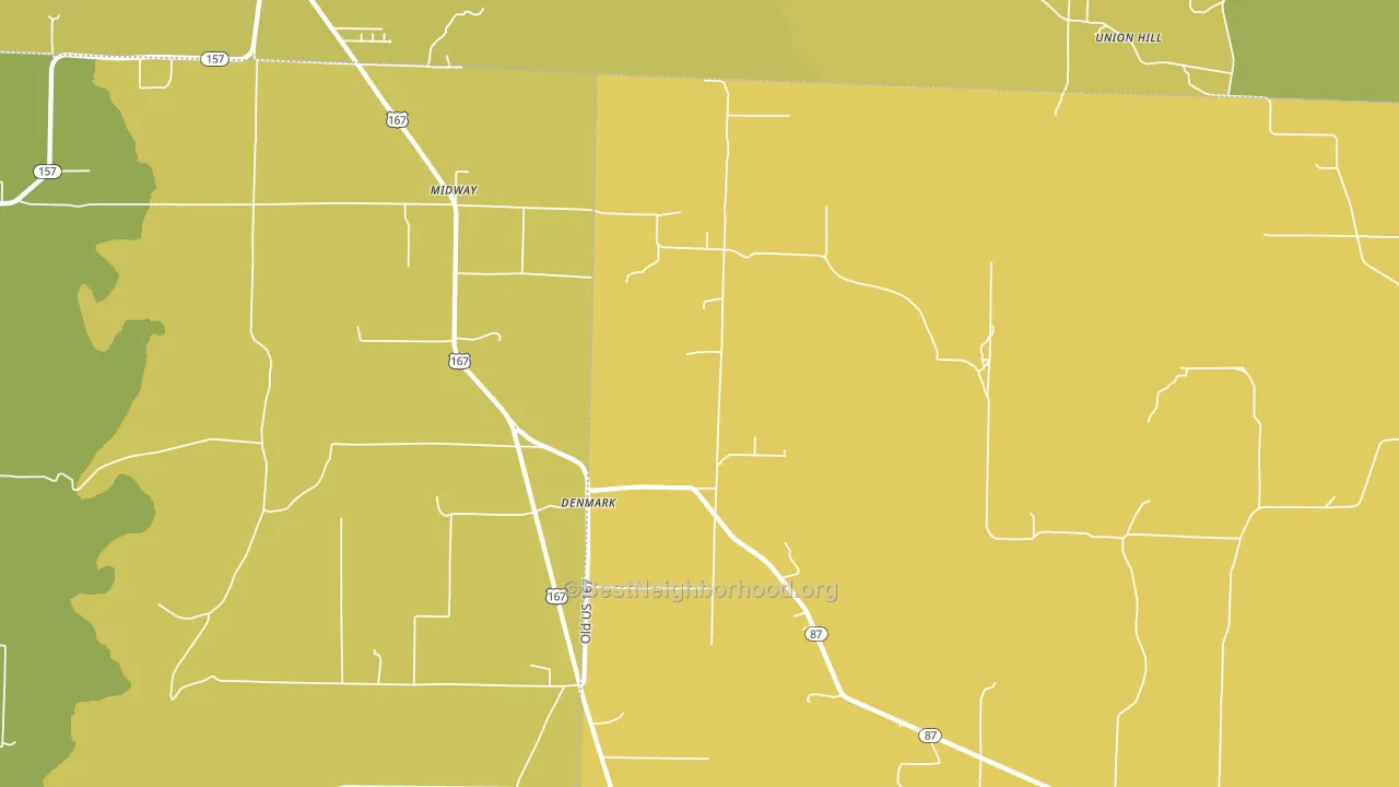 Denmark, AR block-group voter-turnout map