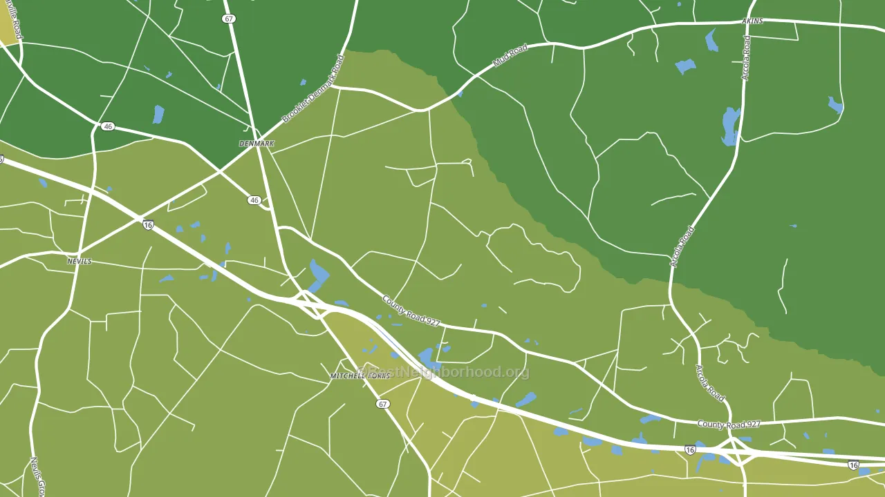 Denmark, GA block-group voter-turnout map