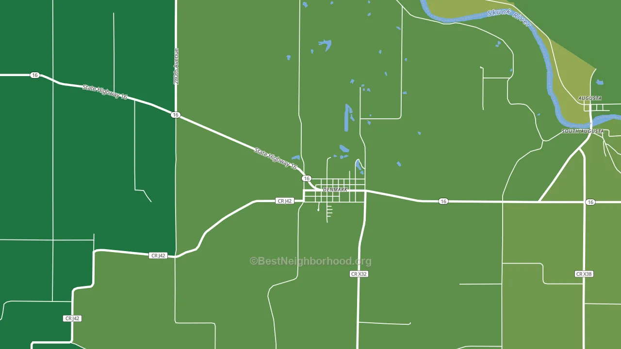 Denmark, IA block-group voter-turnout map