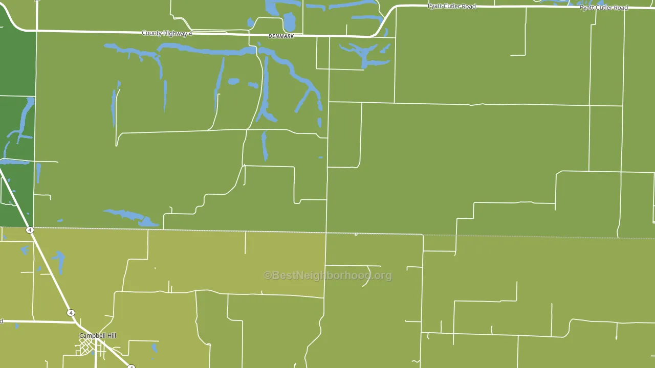 Denmark, IL block-group voter-turnout map