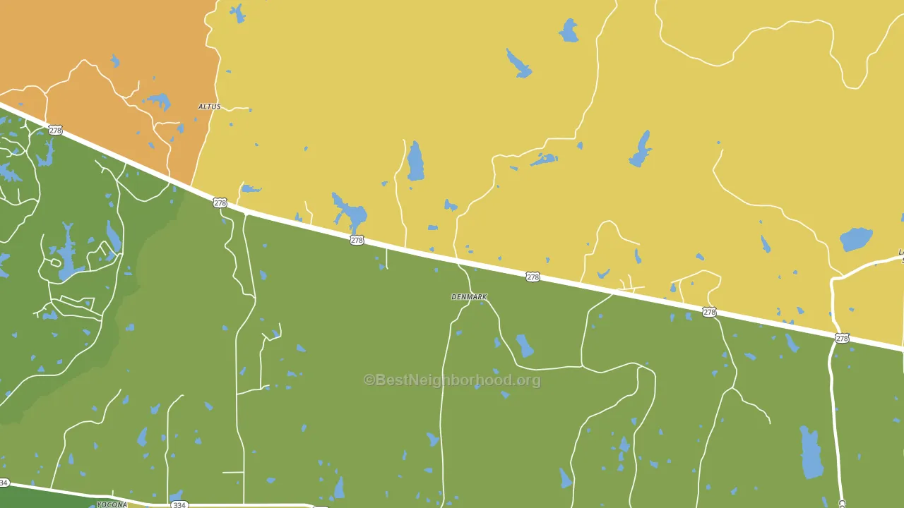 Denmark, MS block-group voter-turnout map
