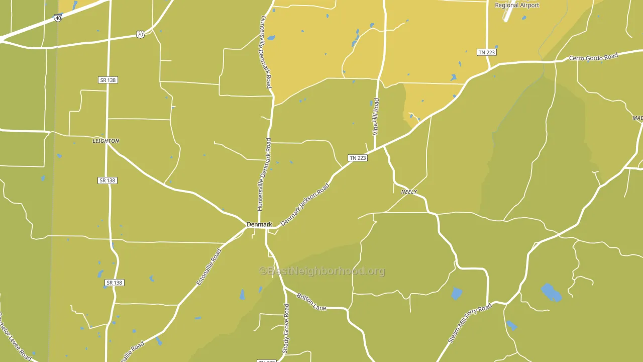 Denmark, TN block-group voter-turnout map
