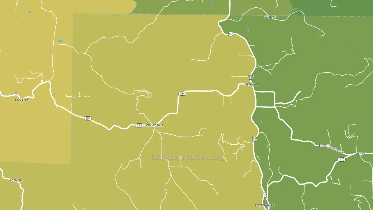 Dennard, AR block-group voter-turnout map