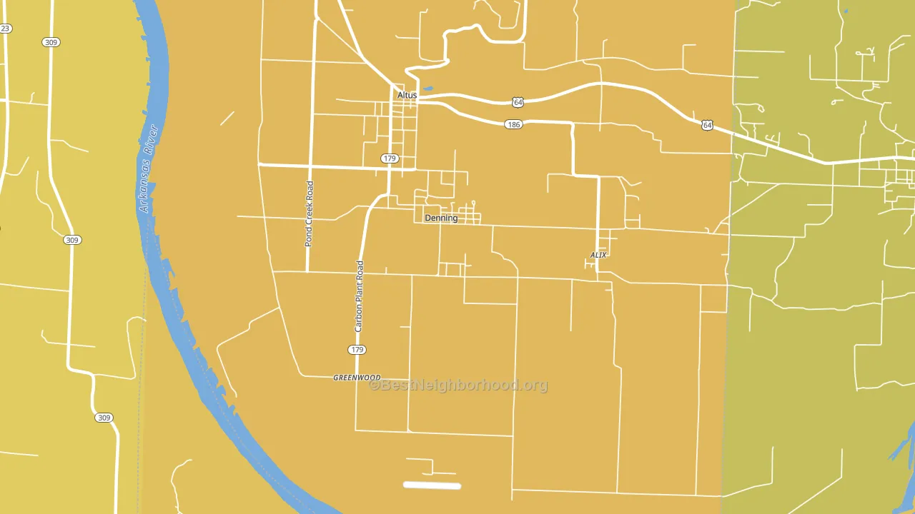 Denning, AR block-group voter-turnout map