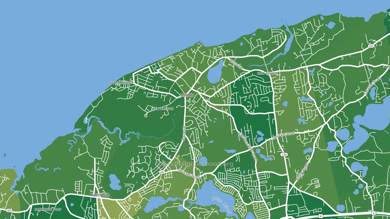 Dennis, MA block-group voter-turnout map