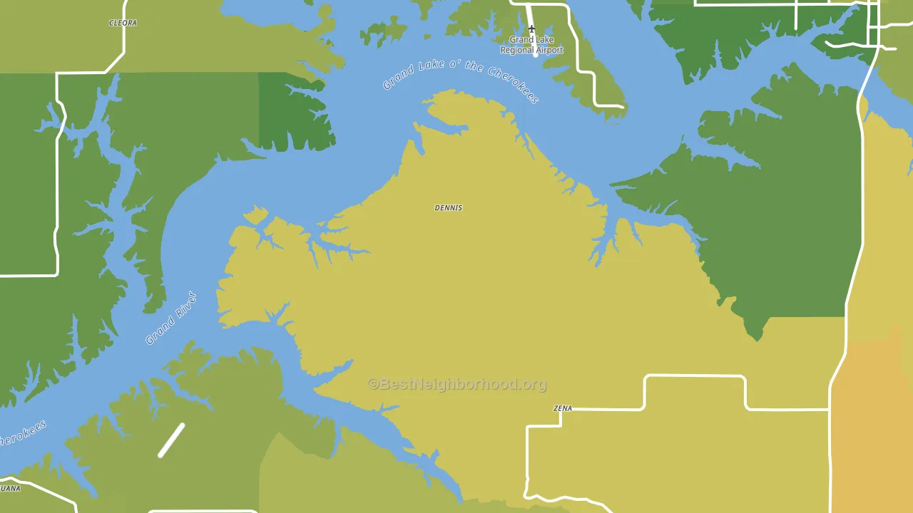 Dennis, OK block-group voter-turnout map