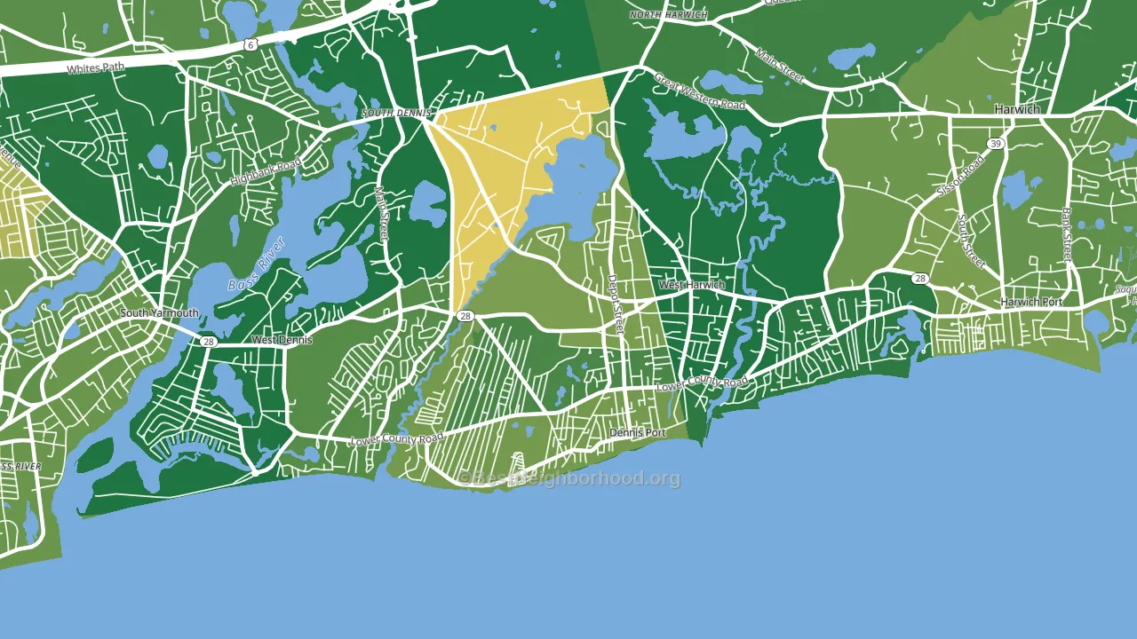 Dennis Port, MA block-group voter-turnout map