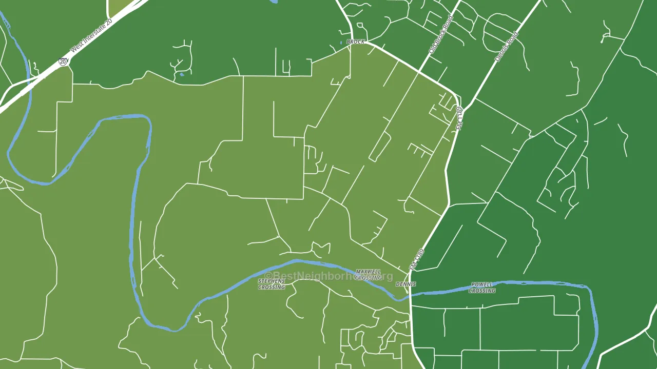 Dennis, TX block-group voter-turnout map