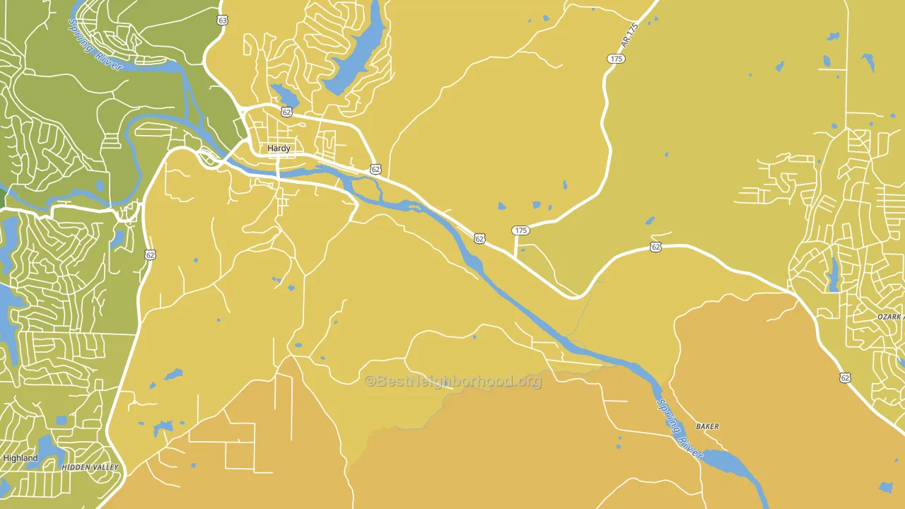 Dennison Heights, AR block-group voter-turnout map