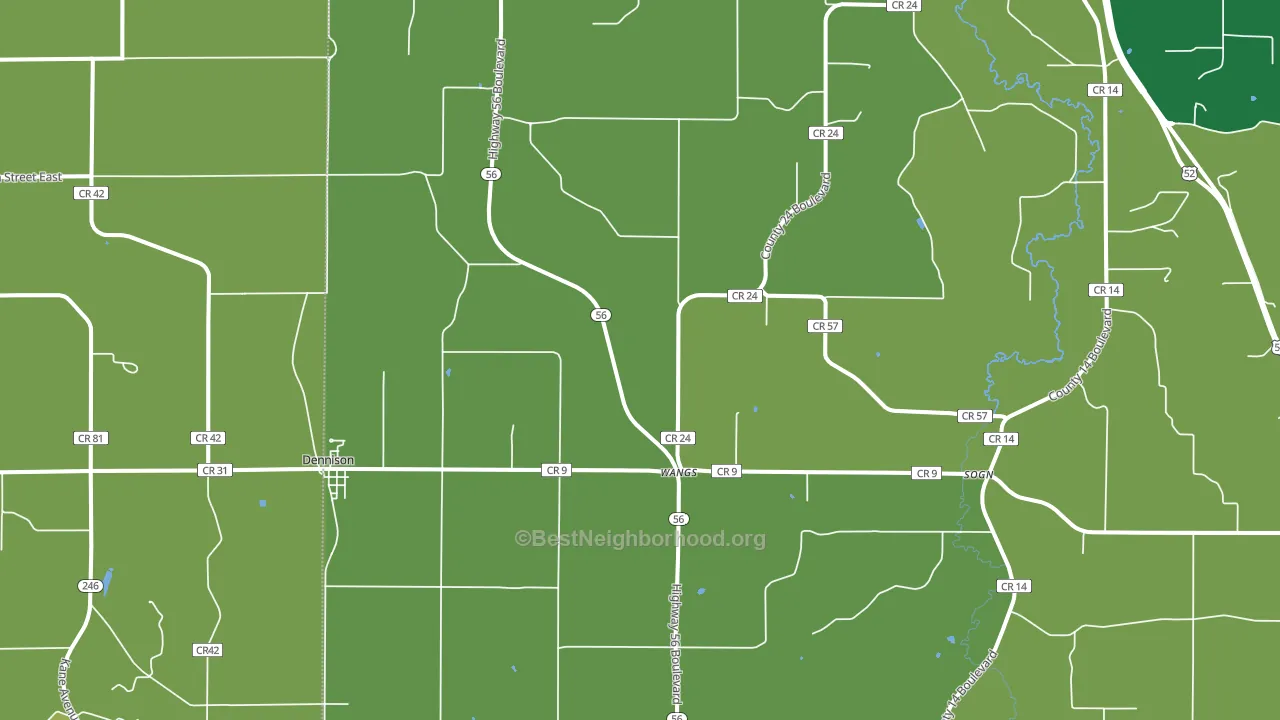 Dennison, MN block-group voter-turnout map