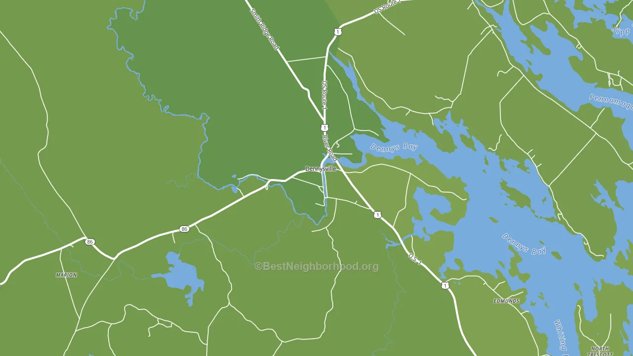 Dennysville, ME block-group voter-turnout map