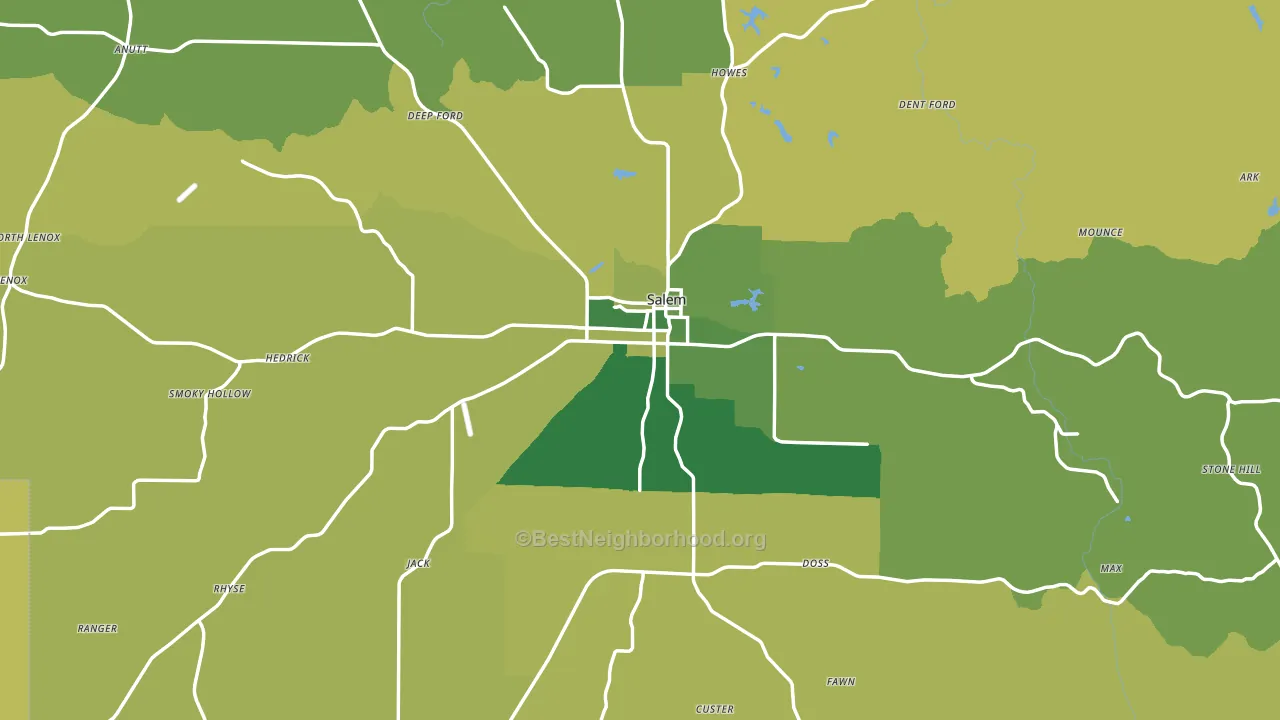 Dent County, MO block-group voter-turnout map