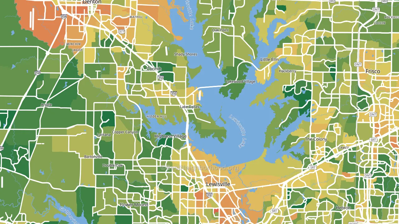 Denton County, TX block-group voter-turnout map
