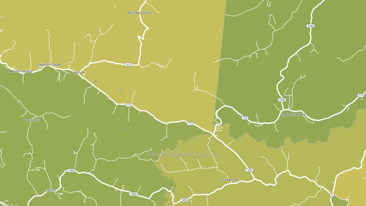 Denton, KY block-group voter-turnout map
