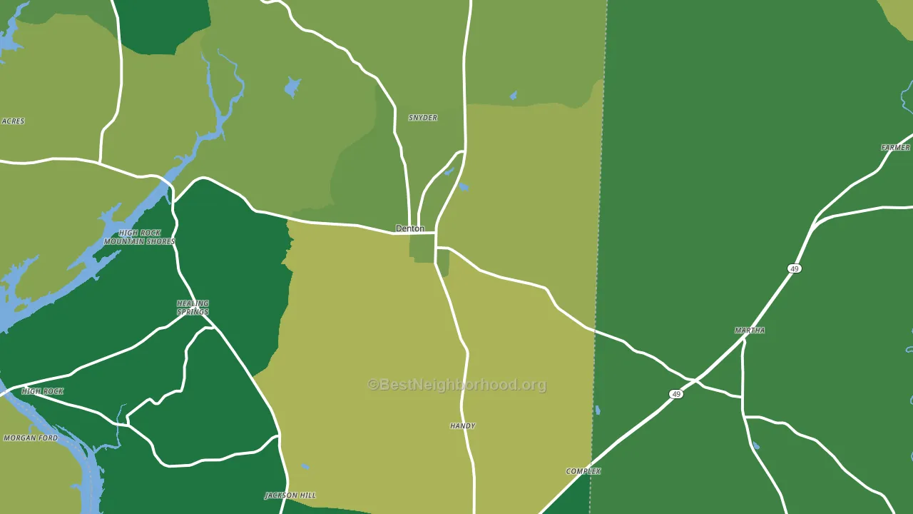 Denton, NC block-group voter-turnout map