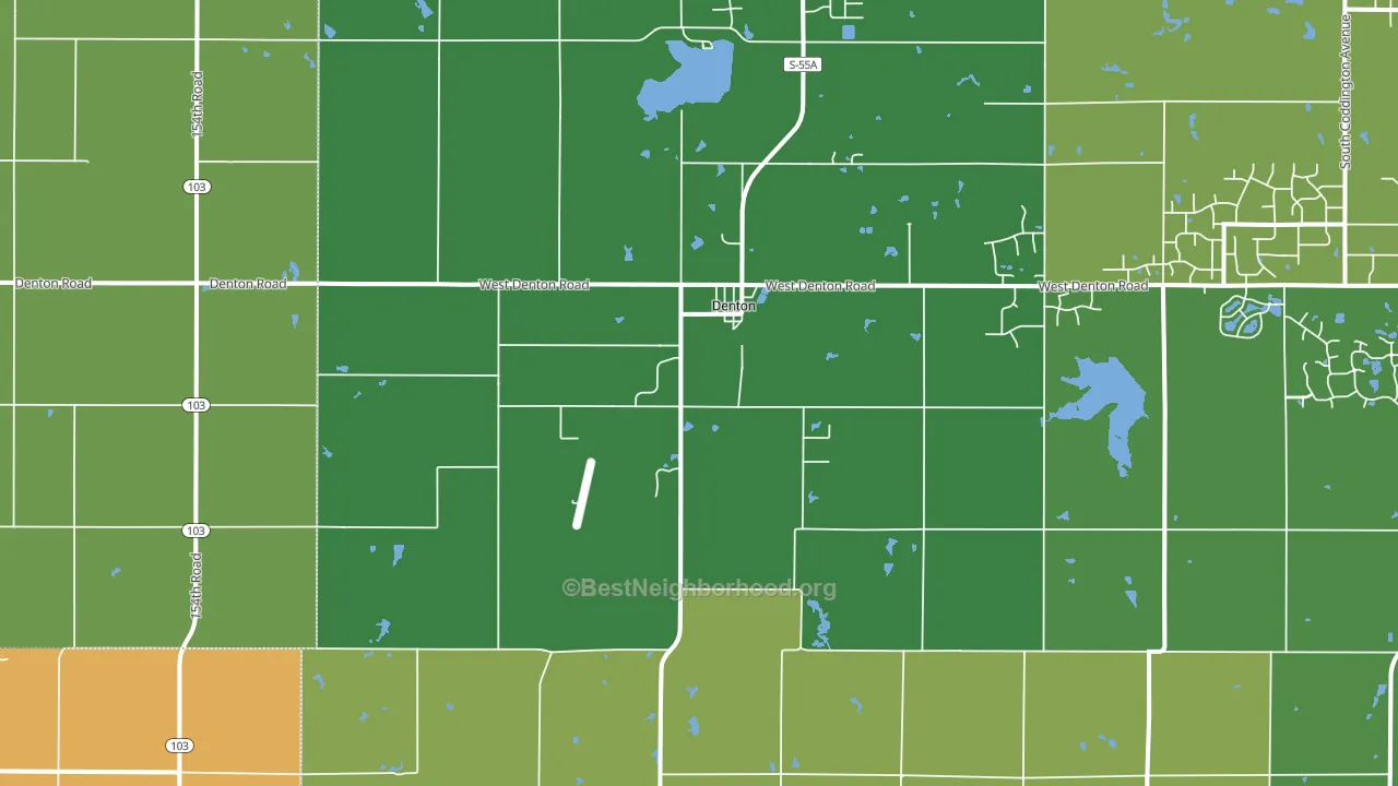 Denton, NE block-group voter-turnout map