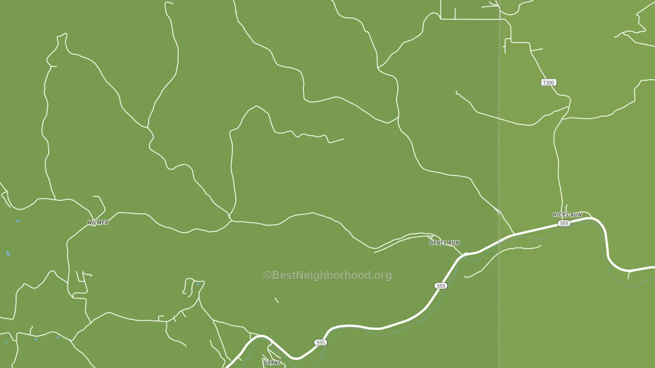 Dents Run, PA block-group voter-turnout map