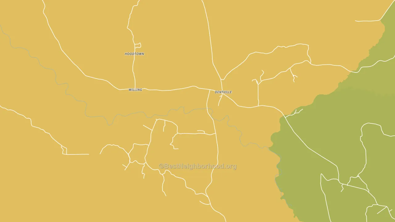 Dentville, MS block-group voter-turnout map
