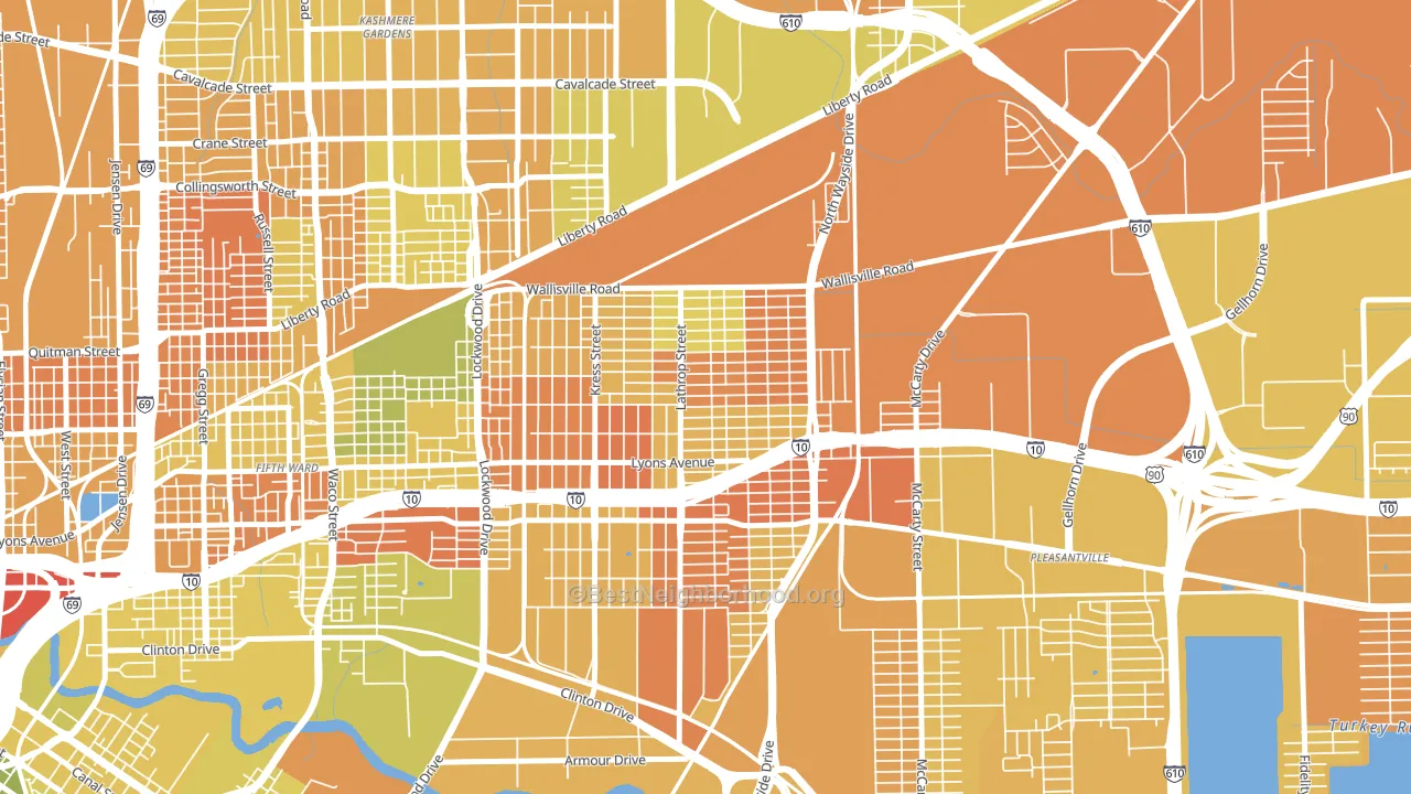 Denver Harbor-Port Houston, Houston, TX block-group voter-turnout map