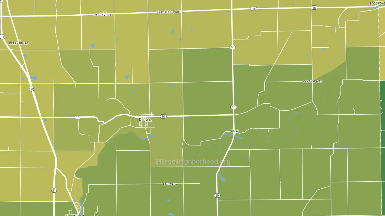Denver, IN block-group voter-turnout map