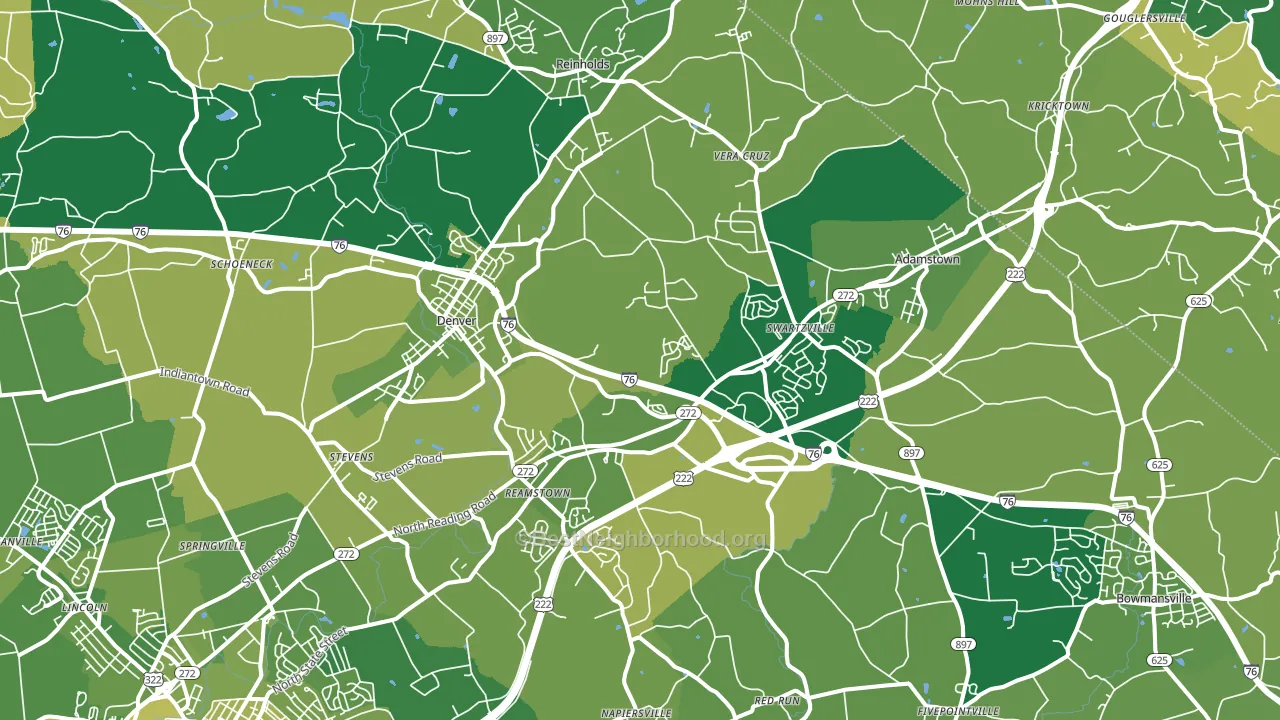 Denver, PA block-group voter-turnout map