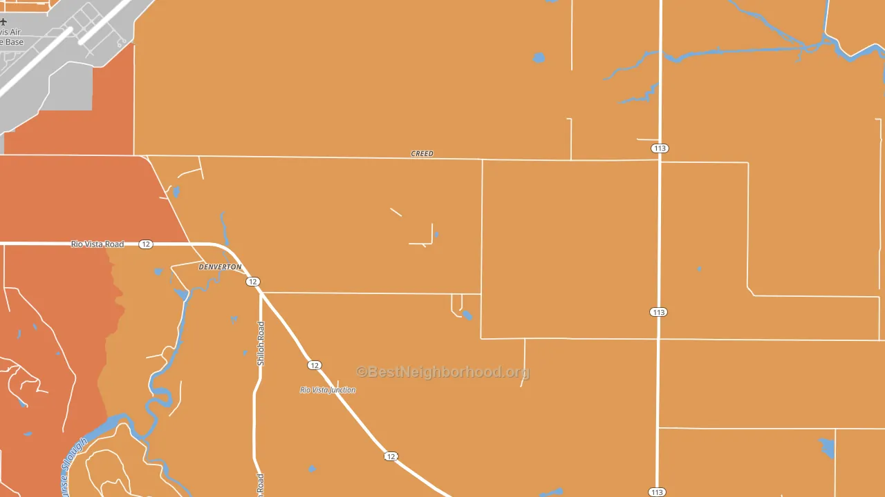 Denverton, CA block-group voter-turnout map