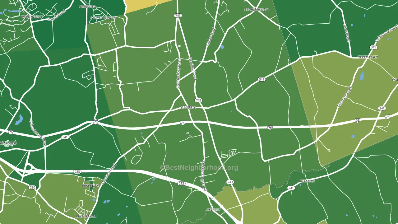 Deodate, PA block-group voter-turnout map