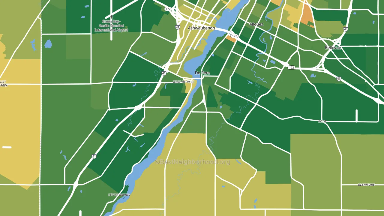 DePere, WI block-group voter-turnout map