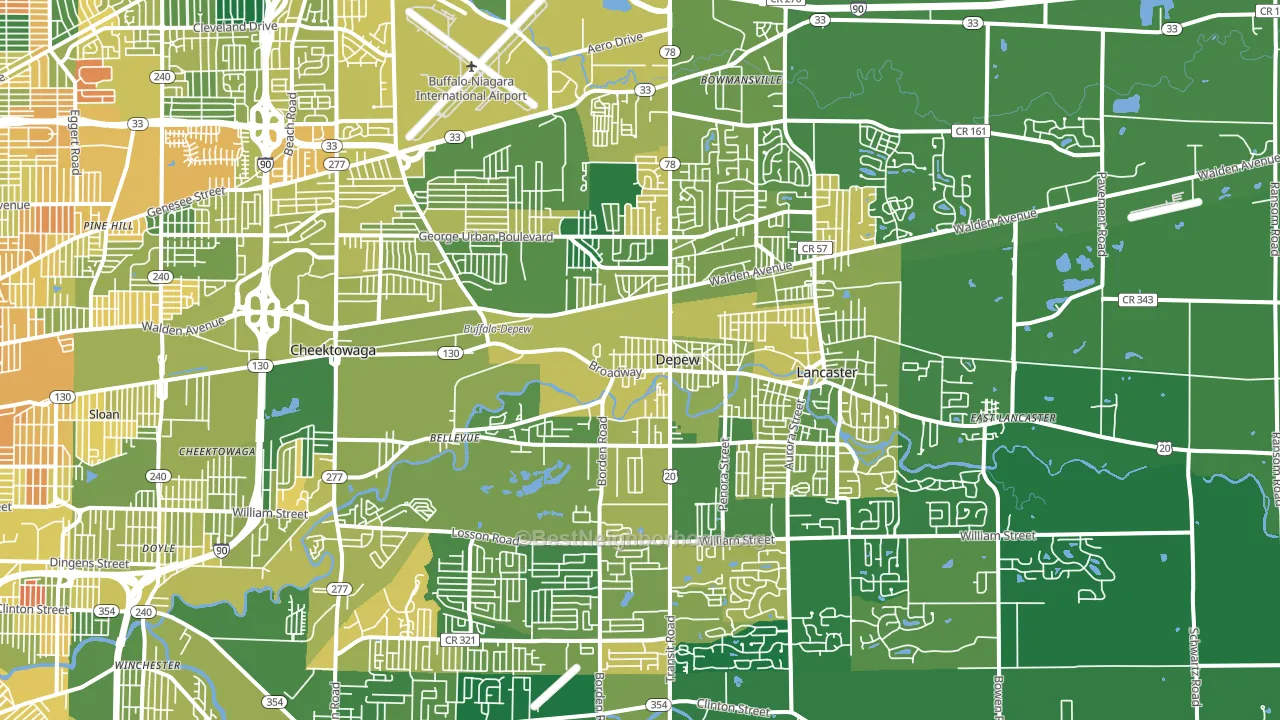 DePew, NY block-group voter-turnout map