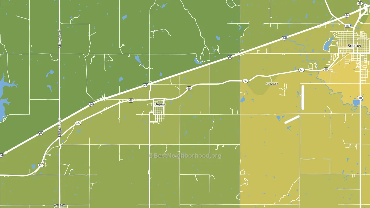 DePew, OK block-group voter-turnout map