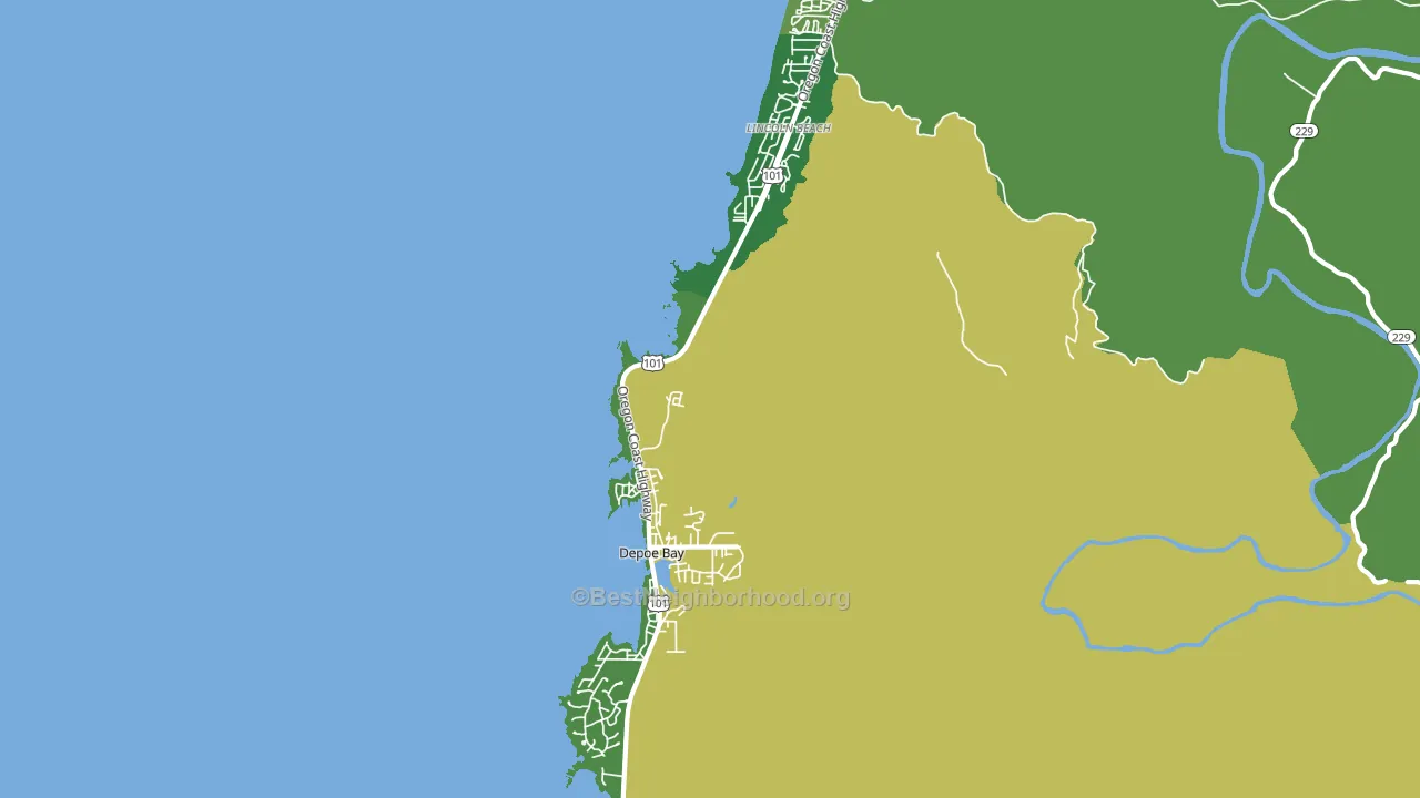 Depoe Bay, OR block-group voter-turnout map