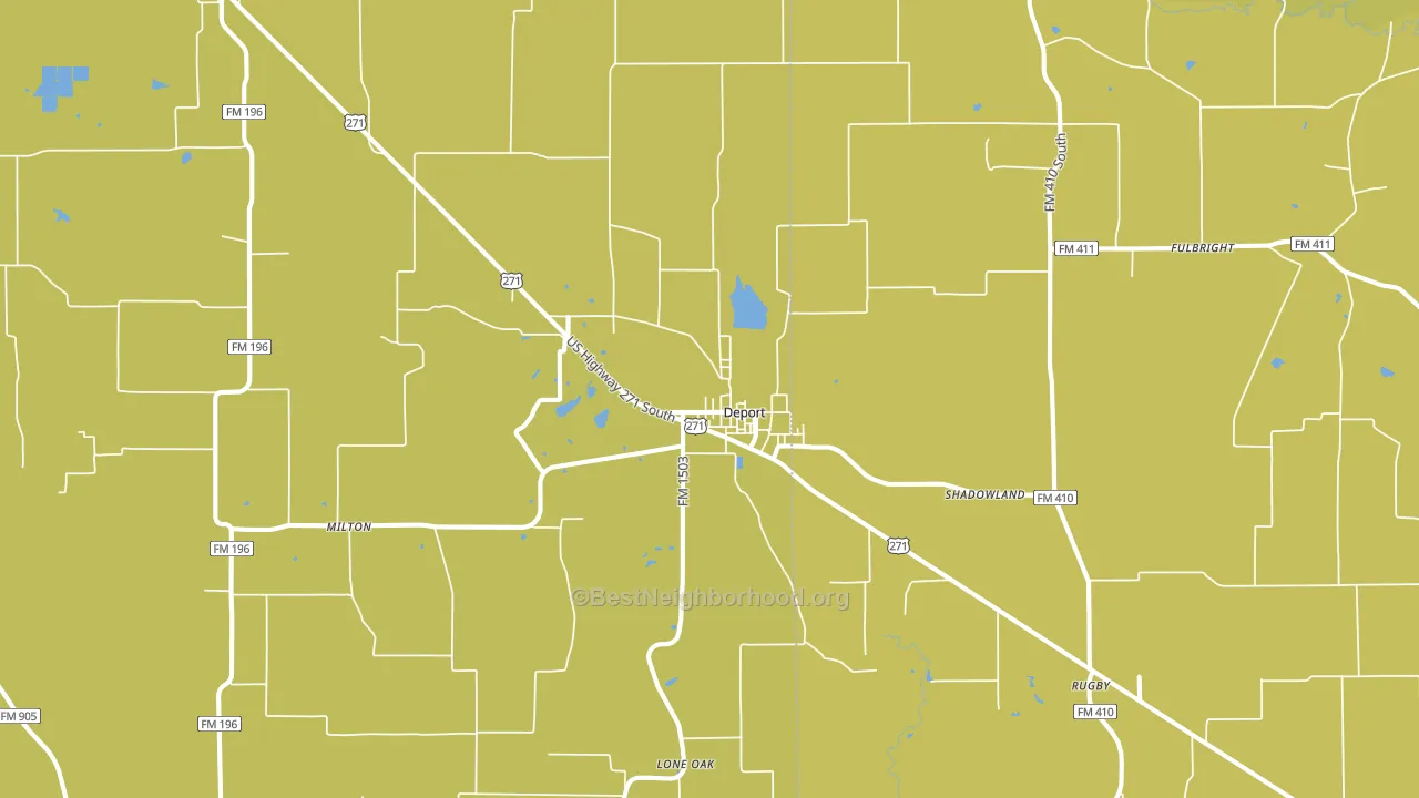 Deport, TX block-group voter-turnout map