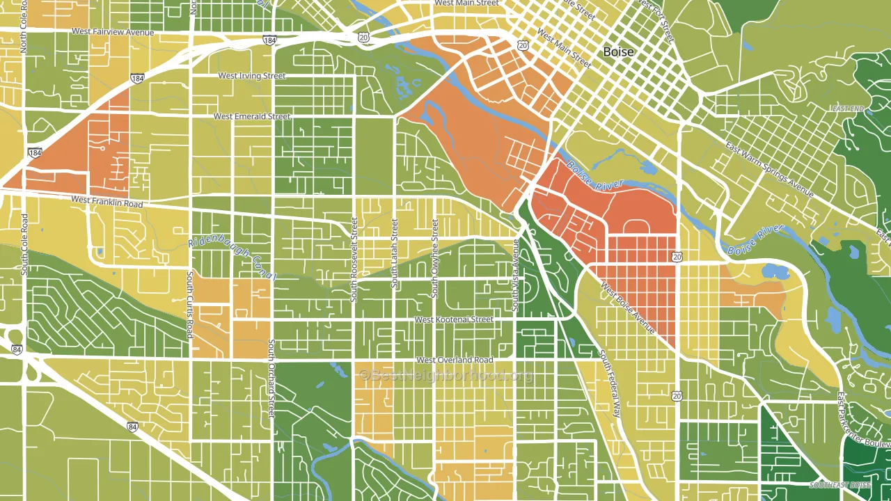 Depot Bench, Boise, ID block-group voter-turnout map