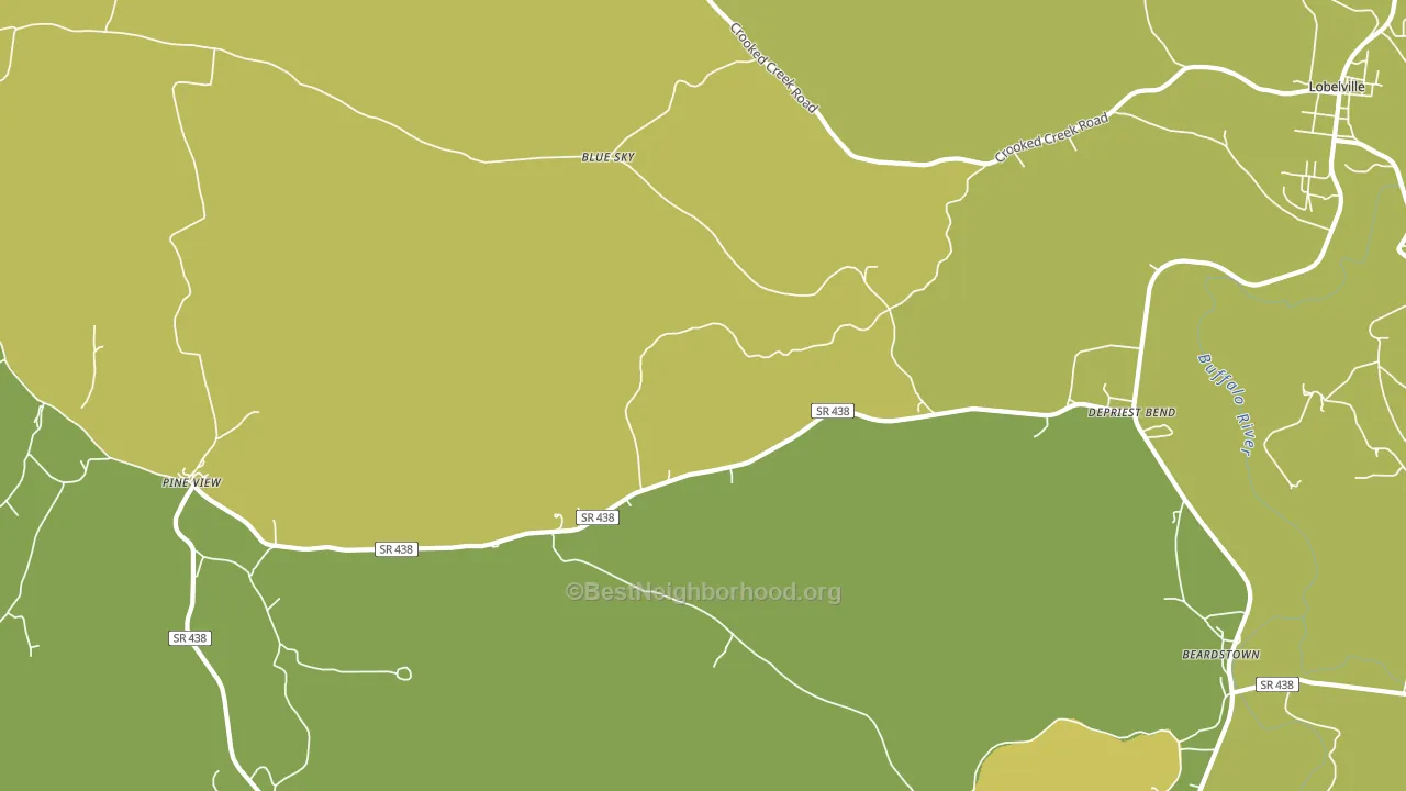 DePriest Bend, TN block-group voter-turnout map
