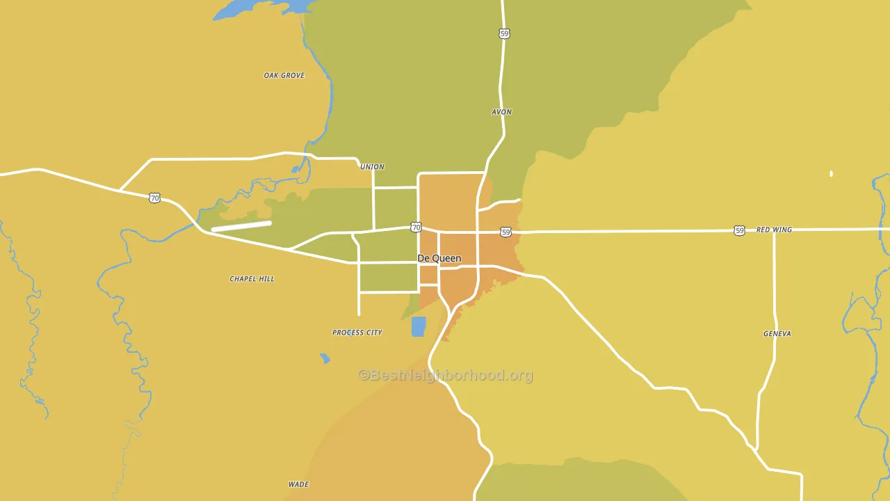 DeQueen, AR block-group voter-turnout map