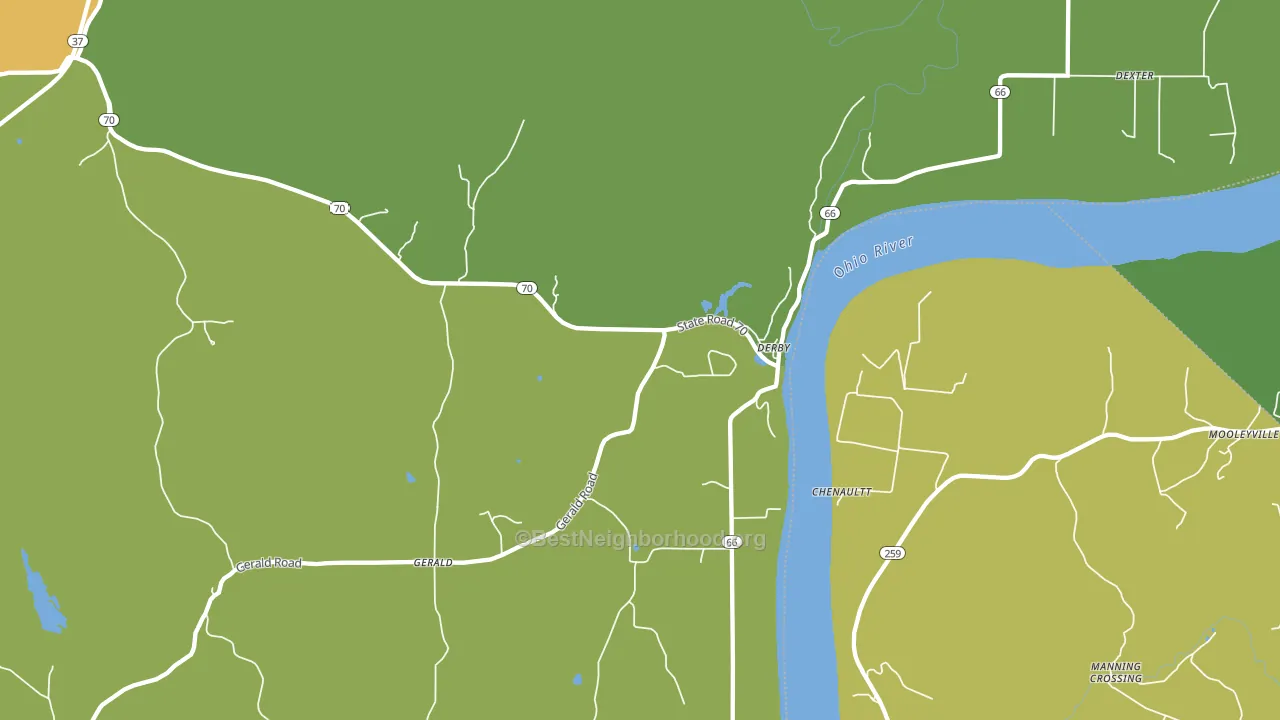 Derby, IN block-group voter-turnout map