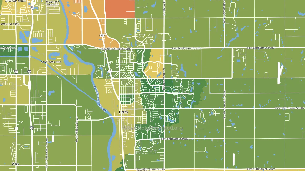 Derby, KS block-group voter-turnout map