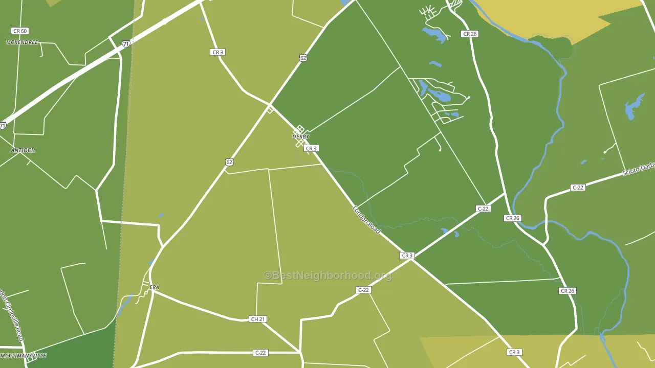 Derby, OH block-group voter-turnout map