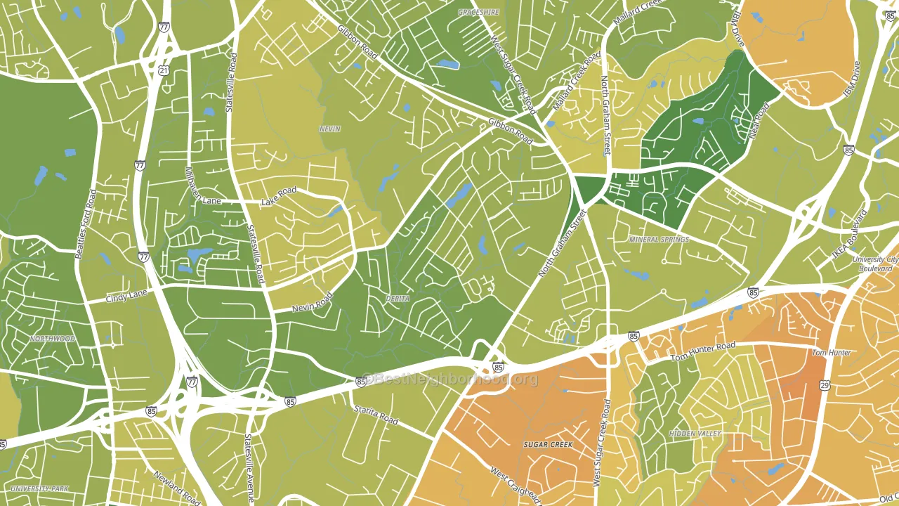 Derita-Statesville, Charlotte, NC block-group voter-turnout map
