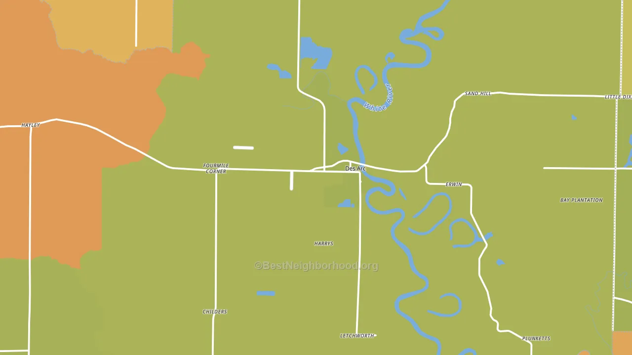 Des Arc, AR block-group voter-turnout map