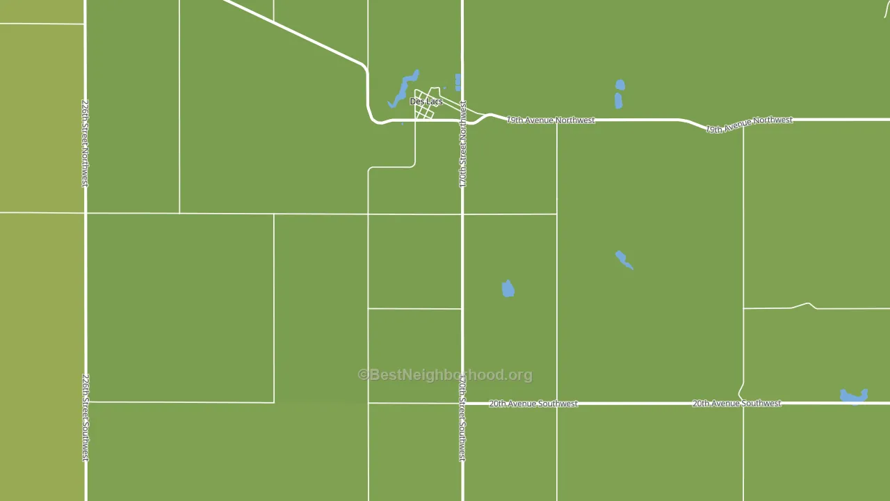 Des Lacs, ND block-group voter-turnout map