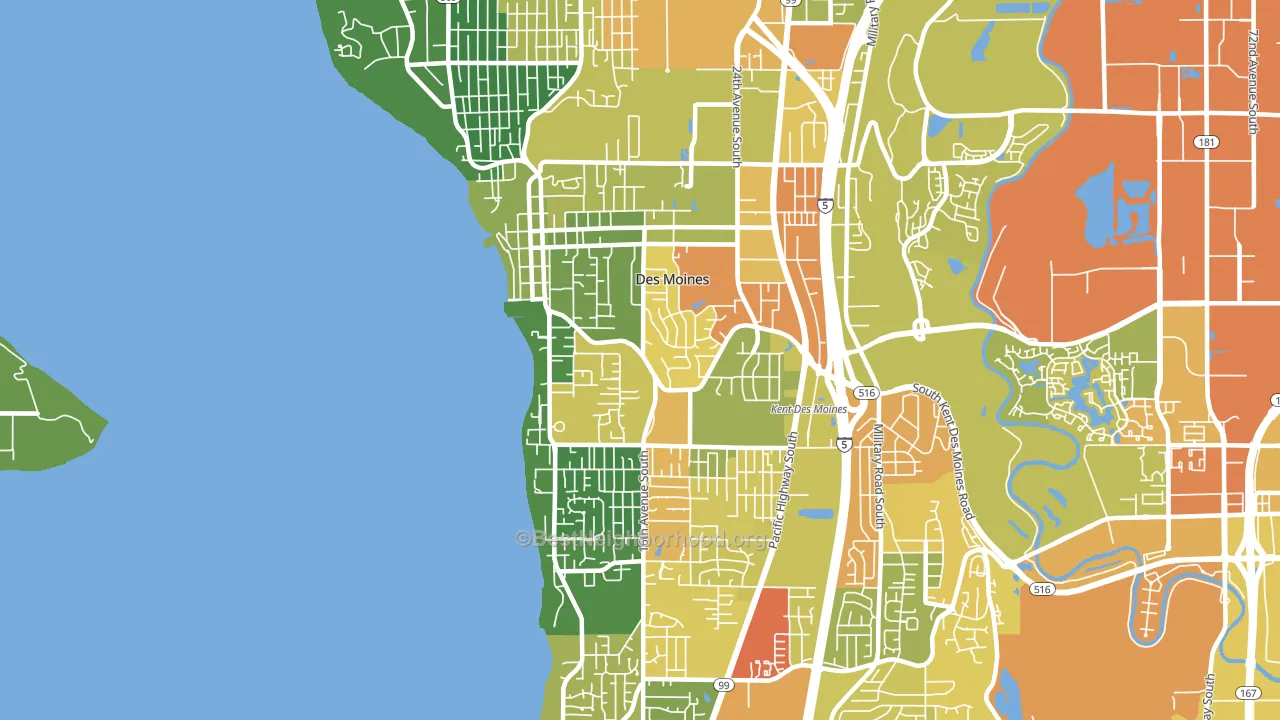 Des Moines, WA block-group voter-turnout map