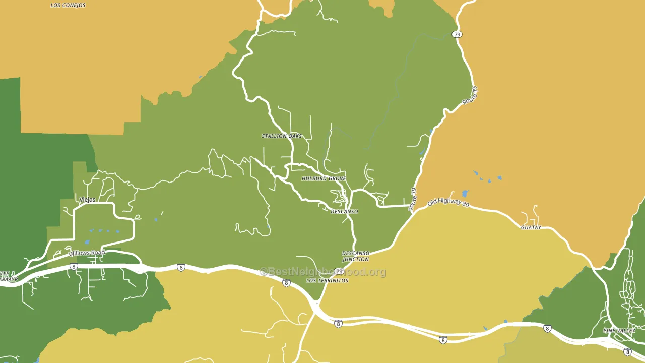 Descanso, CA block-group voter-turnout map