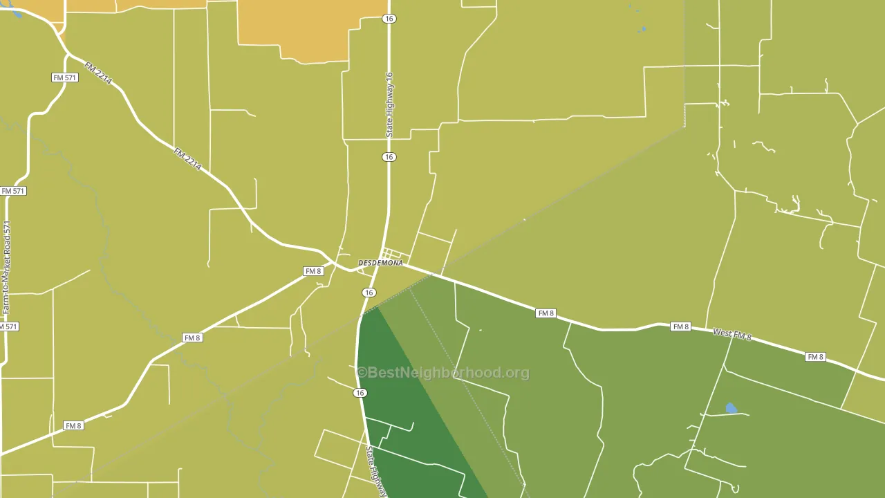 Desdemona, TX block-group voter-turnout map
