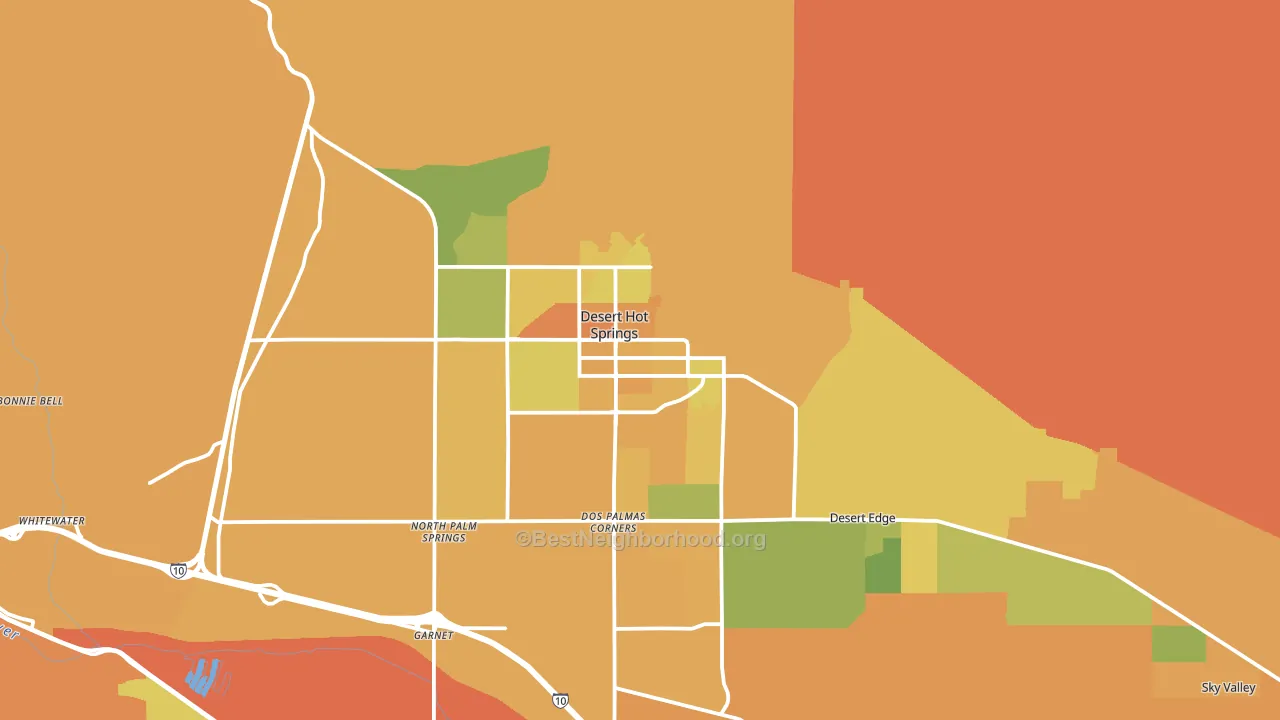 Desert Hot Springs, CA block-group voter-turnout map