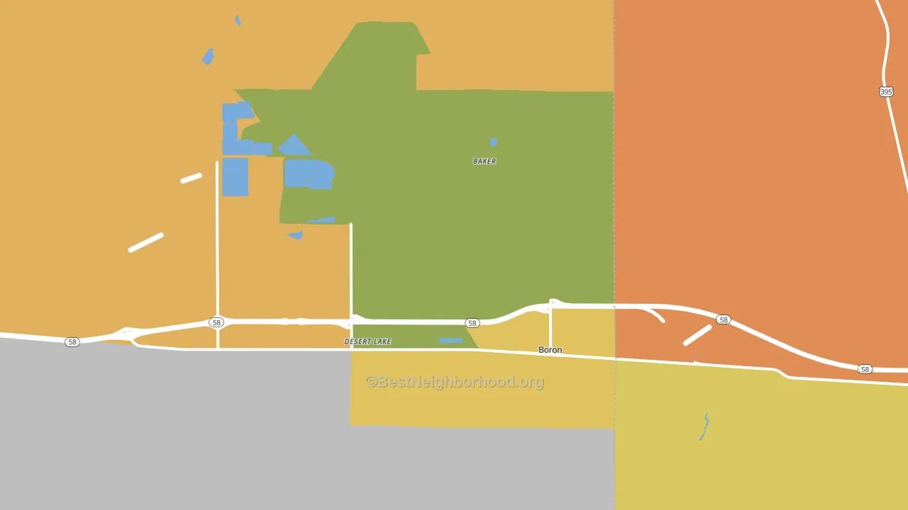 Desert Lake, CA block-group voter-turnout map