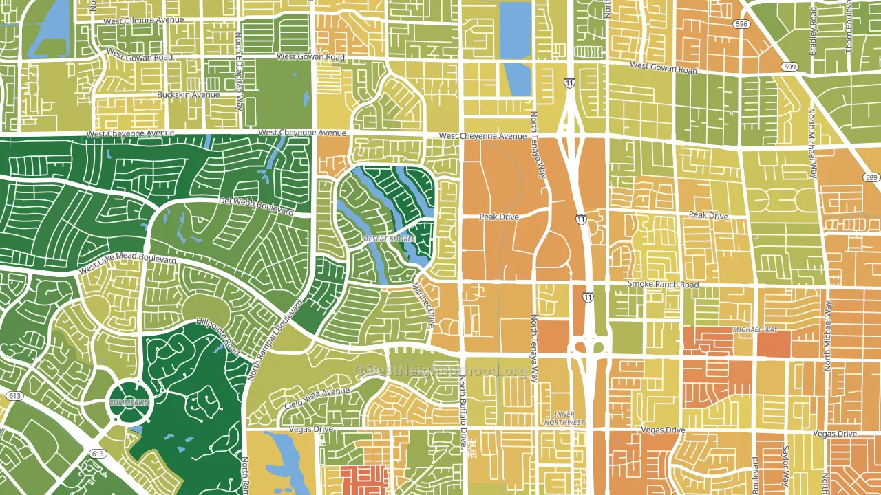 Desert Shores, Las Vegas, NV block-group voter-turnout map