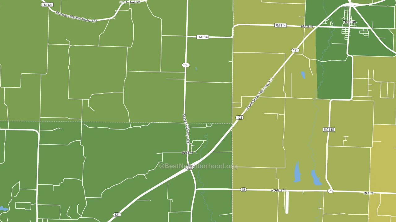 Desert, TX block-group voter-turnout map
