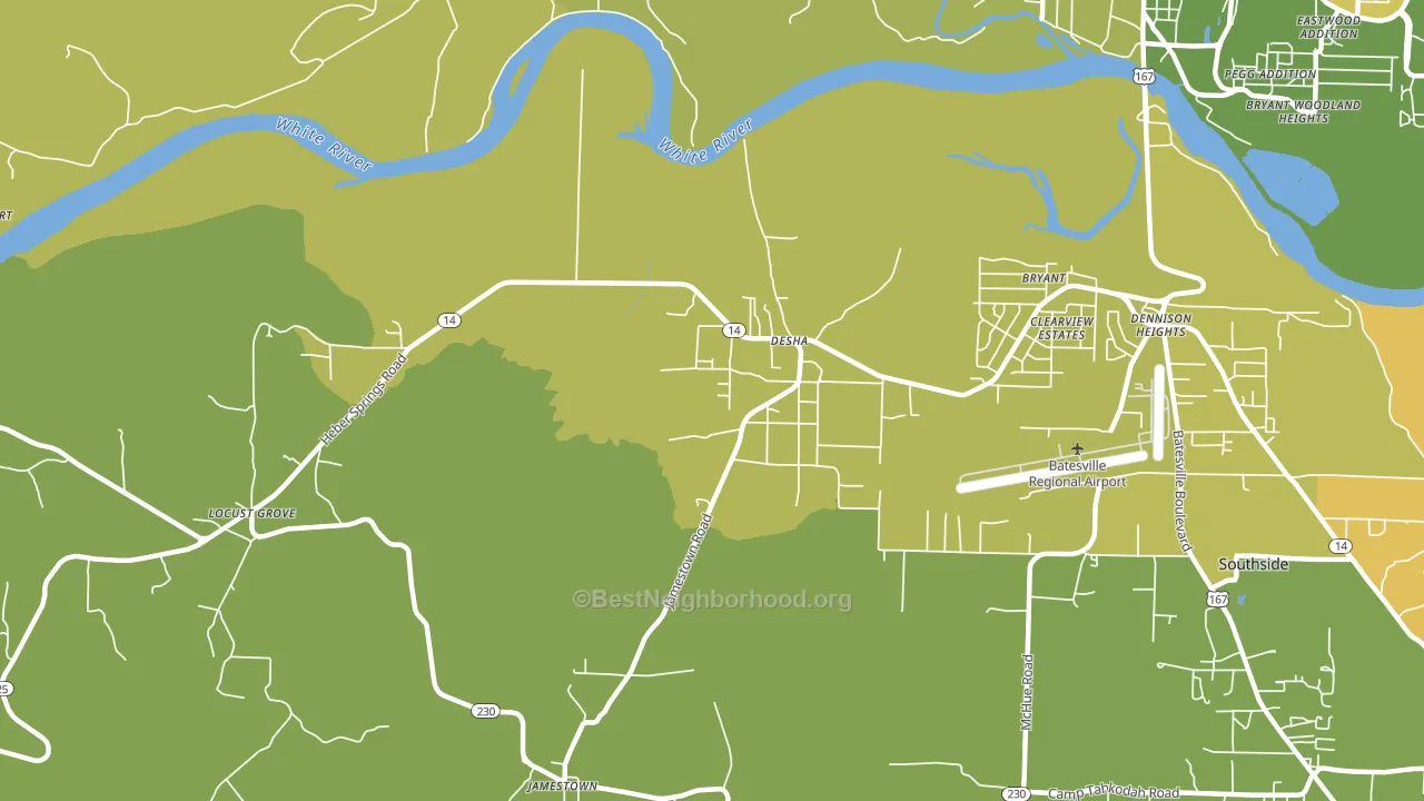 Desha, AR block-group voter-turnout map
